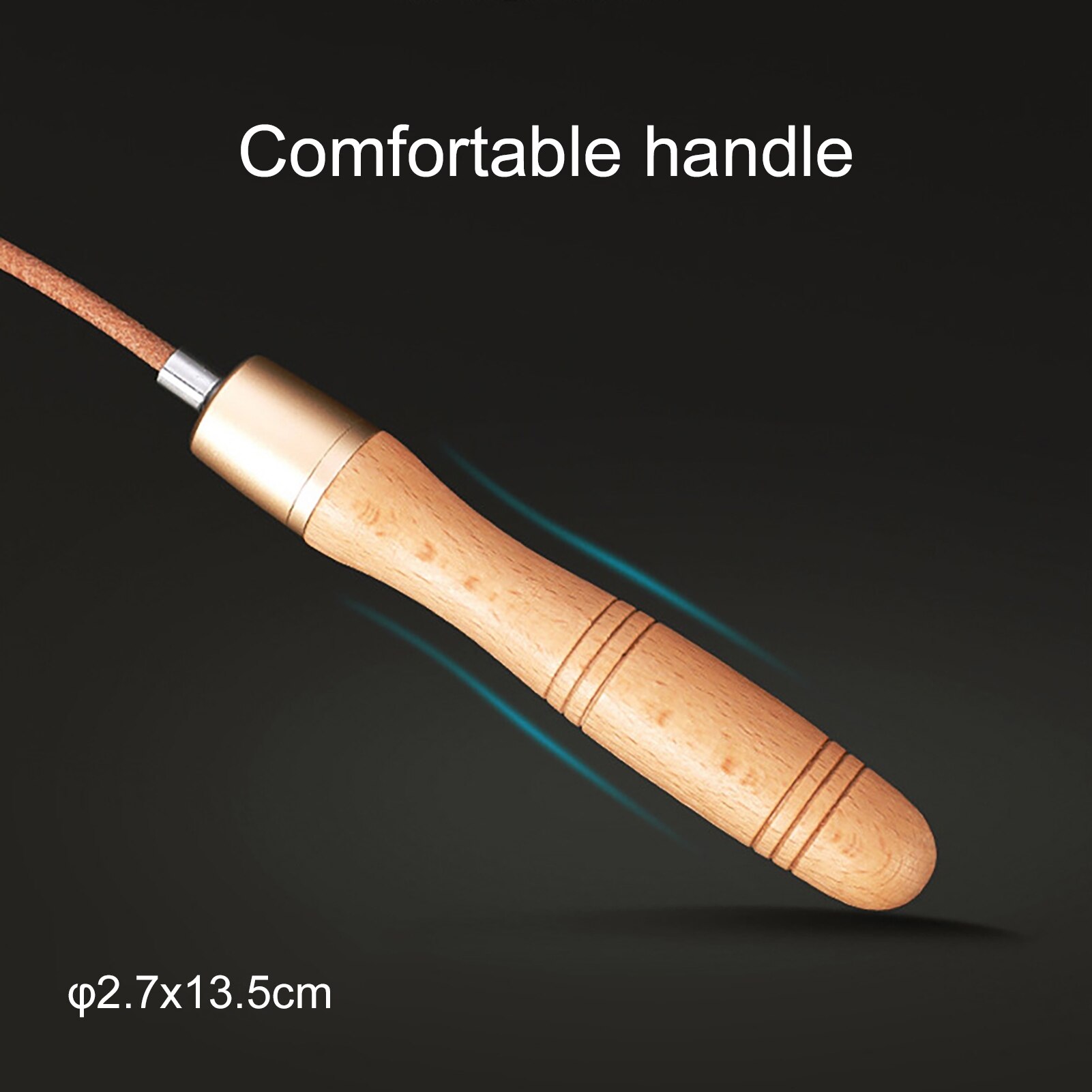 Cuerda de saltar de cuero de imitación para adulto, rodamiento de Metal Universal, mango de madera ajustable