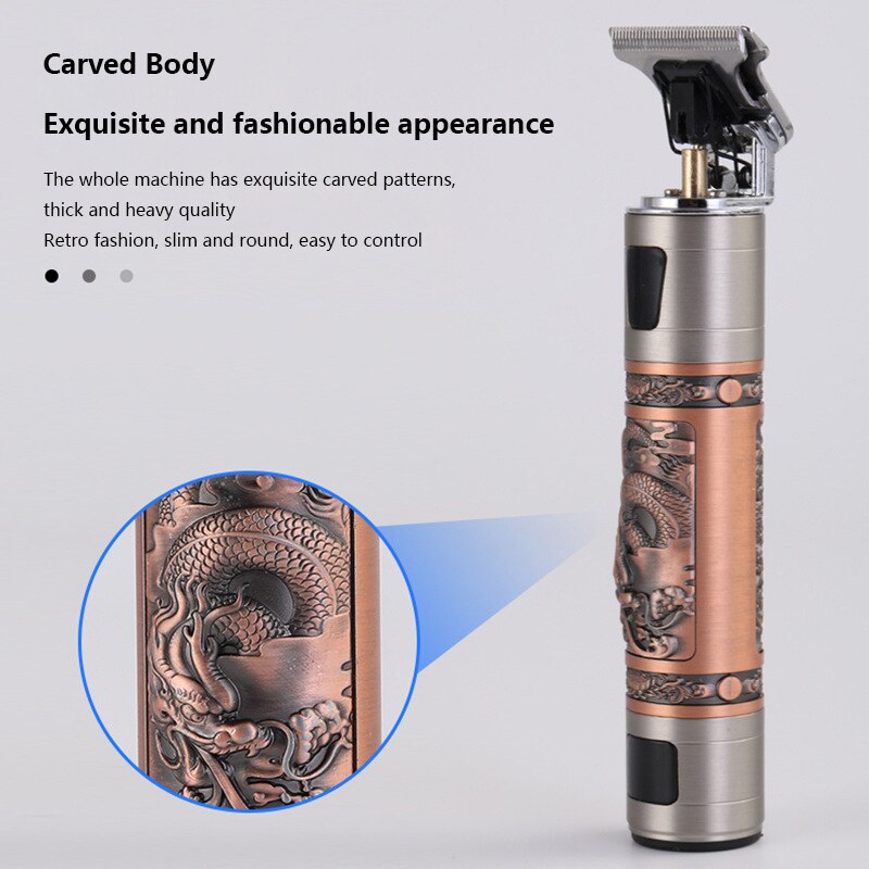 Elektrische Haar Schneiden Maschine Für Männer Drache Friseur Haar Trimmer 0mm Bart Rasierer USB kabellos Haar Haarschneidemaschine einstellen