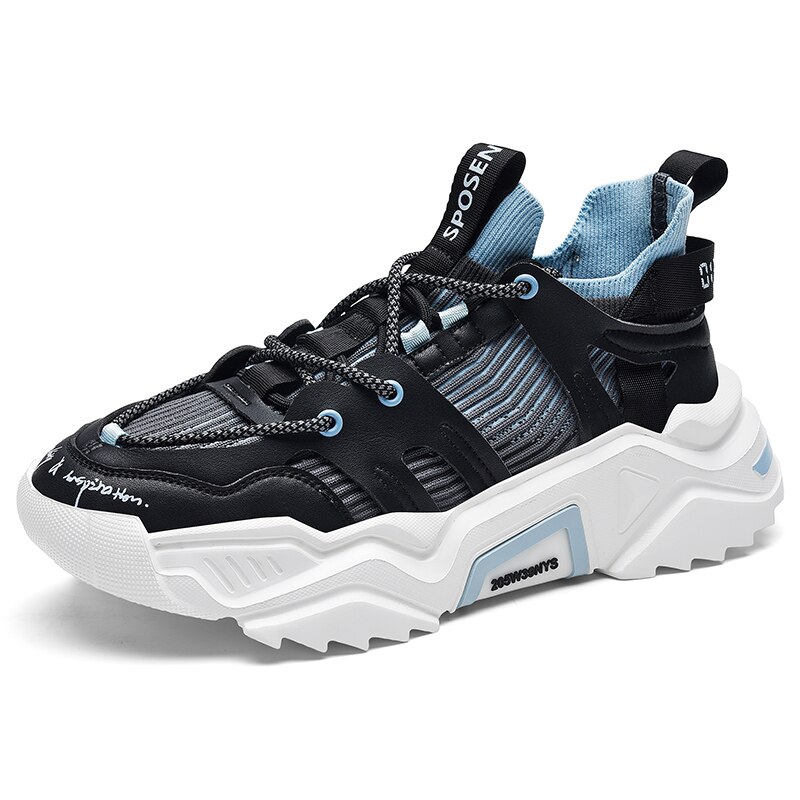 Tide schoenen heren ademende comfortabele joggingschoenen lichtgewicht sportschoenen casual schoenen herenschoenen hardloopschoenen: Zwart / 7.5