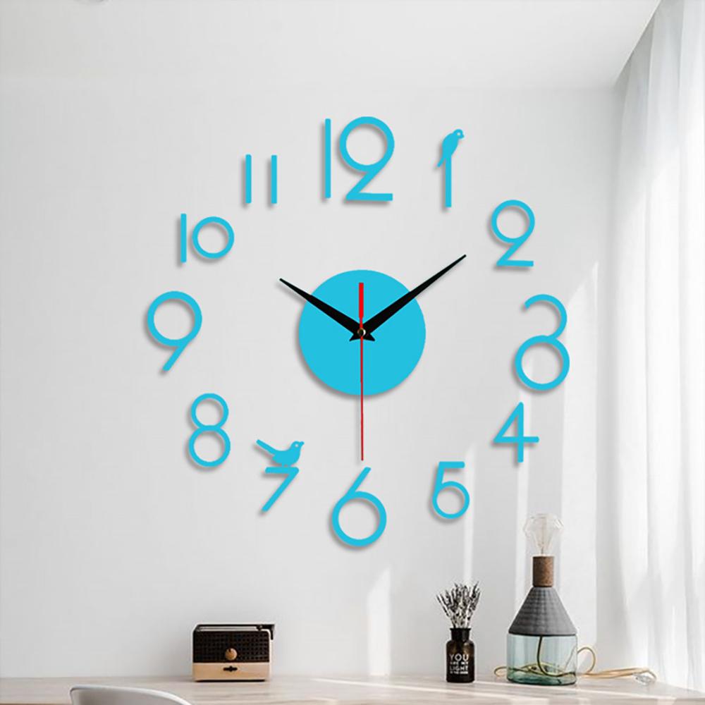 Moderne Diy Grote Wandklok 3D Spiegel Oppervlak Sticker Home Decor Art Giant Wandklok Horloge Met Romeinse Cijfers Grote klok Cd: B