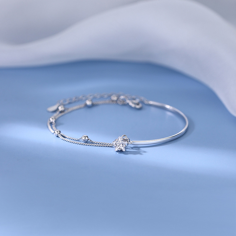 Nueva pulsera de estrella de Plata de Ley 925 a la , accesorios de temperamento simples, de de cumpleaños para joyería fina para mujer