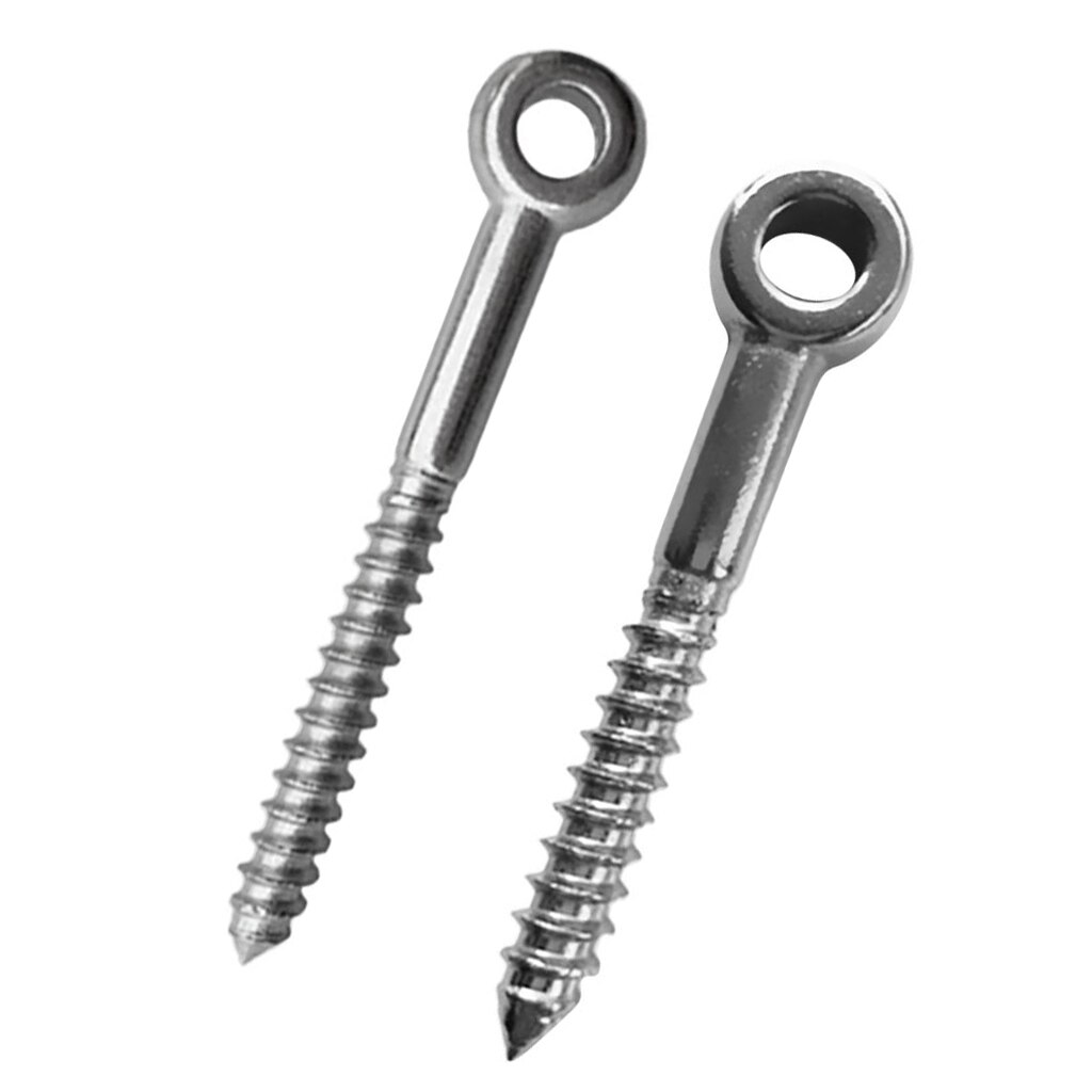 2 Pieces Marine Grade 316 Stainless Steel Threaded Screw Lifting Eye Bolt