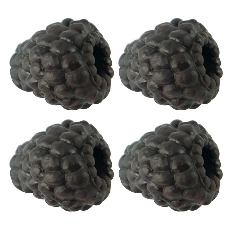 Simulation artificielle fausse fraise décoration de fête à domicile Fruits artificiels réalistes photographie accessoires Kits accessoires 4 pièces: Black