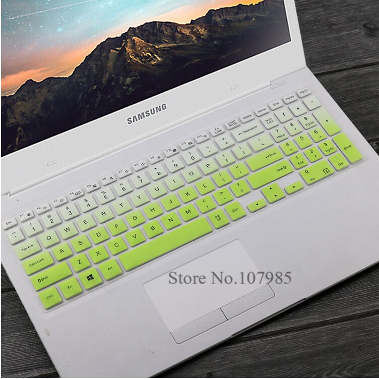 keyboard cover Protector Skin For Samsung Essentials E20 E30 NP350XAA 15.6 inch NP500R5K 500R5K 500R5H 551XAA NP 550XAA NP530E5M: Gradualgreen