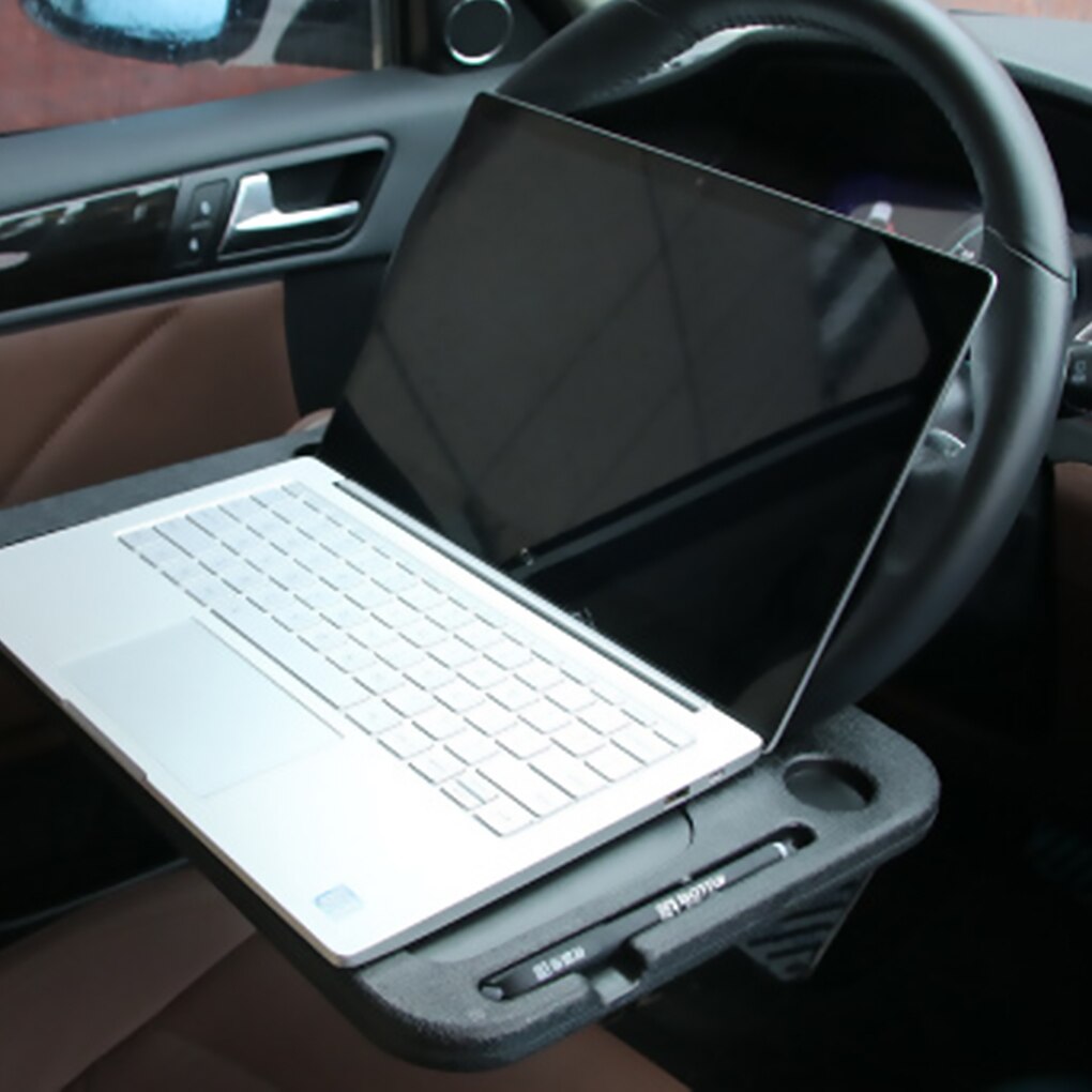 Car Desk Portable Table Mount On Steering Wheel Tray Multifunctional Laptop Tablet Cup Support Stand
