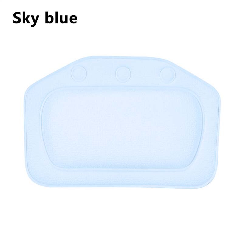 Bathtub Pillow Cushion SPA Bath Pillow Home Bathtub PVC Neck Bathtub Cushion Soft Headrest Suction Cup Pillow Accessories: Sky Blue