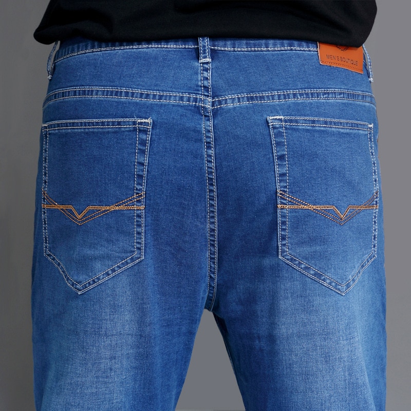 Jeans herreklær modis homme bukser merke herre ropa de hombre jean uomo denim mann slim fit blå stretch vanlig pantalon pluss 46