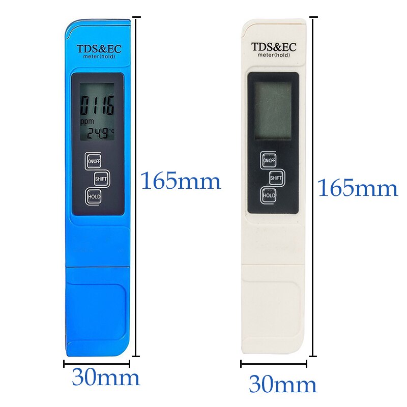 Tds ppm ledningsevnemåler ph tester tds og temperatur test pen til vand akvarium hydroponics tester 0-9990 ppm 15%