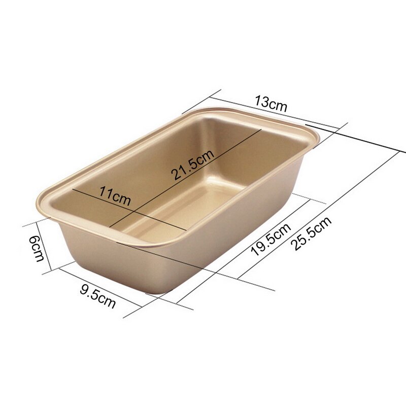 Nonstick Carbon Steel Baking Bread Pan Bread Loaf Pan Meatloaf Pan Pullman Bread Pan Cake Pan Bread Mold Maker #25: gold 25cm
