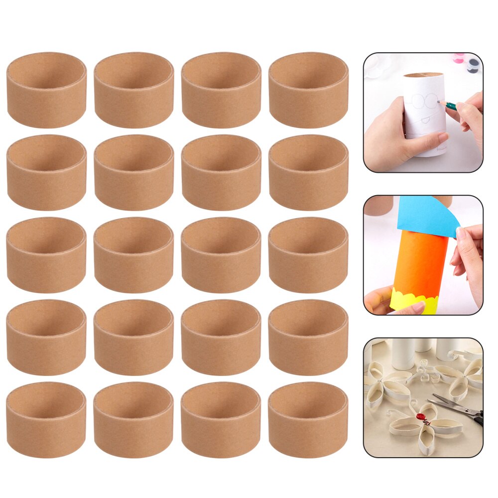 20Pcs Artist Painting Paper Tube Brown Craft Cardboard Tubes DIY Accessories
