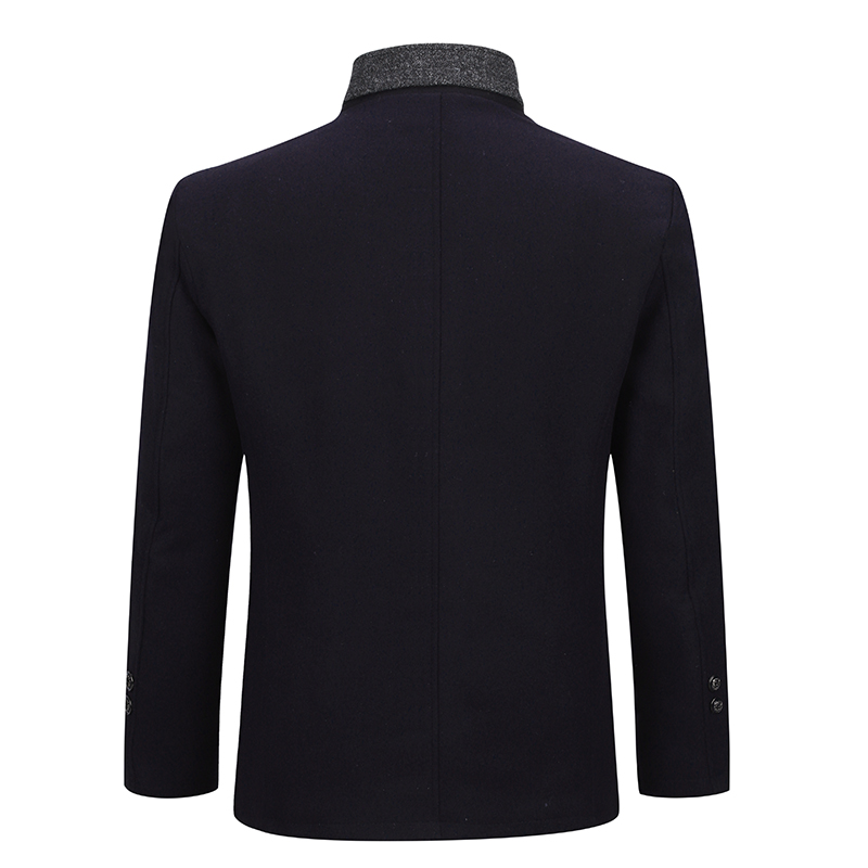 YOUTHUP Winter mannen Wol Kleur Bijpassende Jas Enkele Breasted Casual Dikke Jassen Overjassen Mens Topcoat Streetwear 2 Kleuren