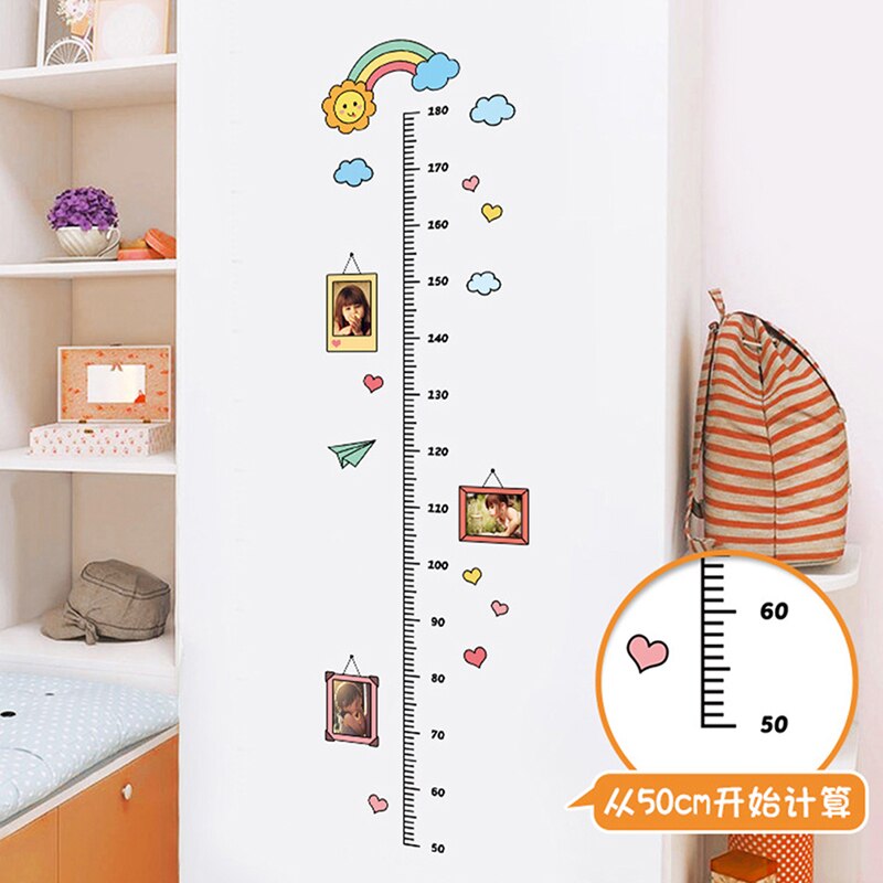 1PC Funny Cartoon Animal Music Child Growth Height Ruler Wall Sticker For Kids Room Bedroom Height Meter Stickers Room Decor
