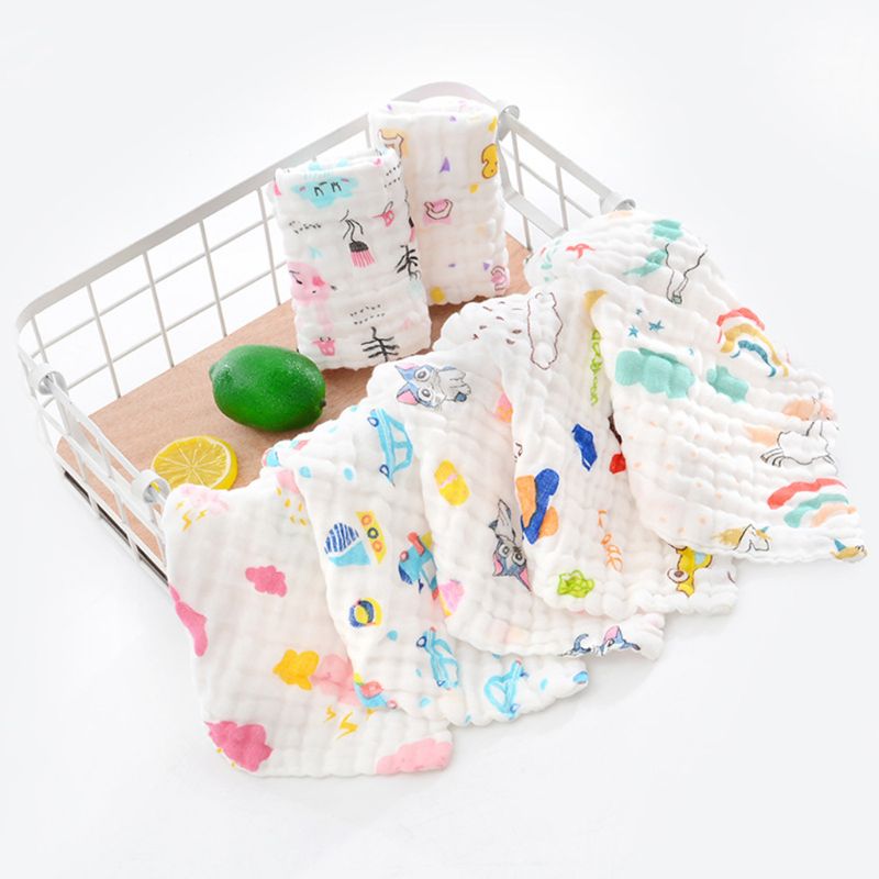 Gant de toilette en mousseline pour bébé, 10 pièces, gaze de coton, serviette de visage pour -né, mouchoir,