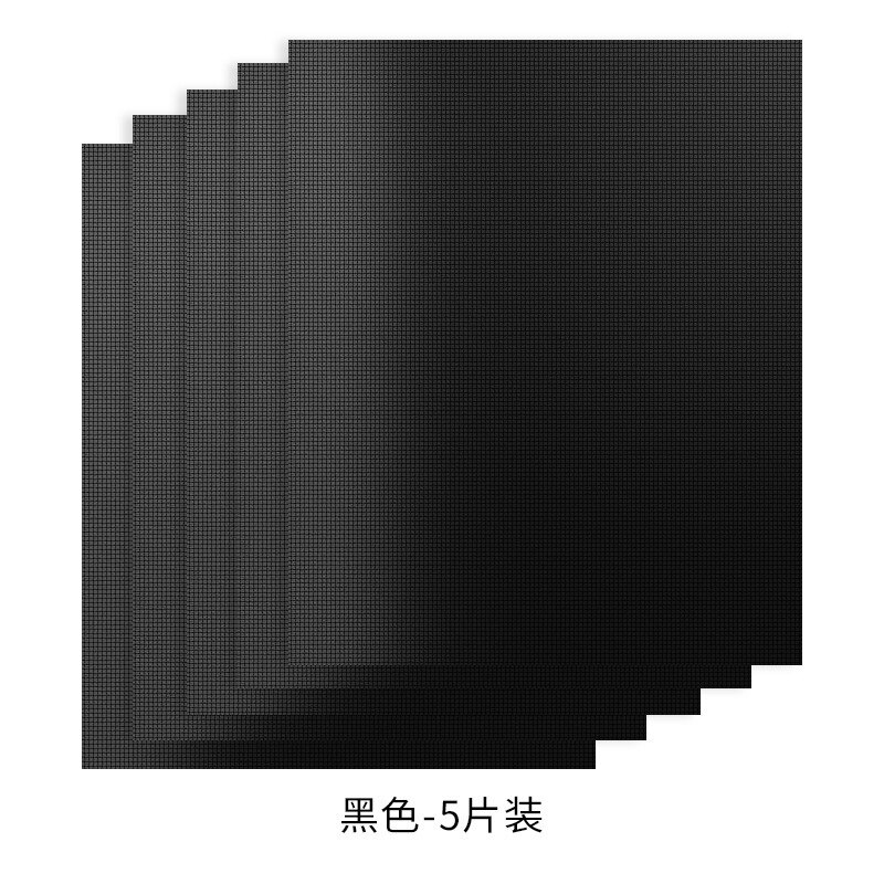 0.2mm tykk ptfe grillgrill matte non-stick gjenbrukbare bbq grillmatter ark grill bbq liner teflon kokeplater verktøy 33*40cm: Svart 5 stk