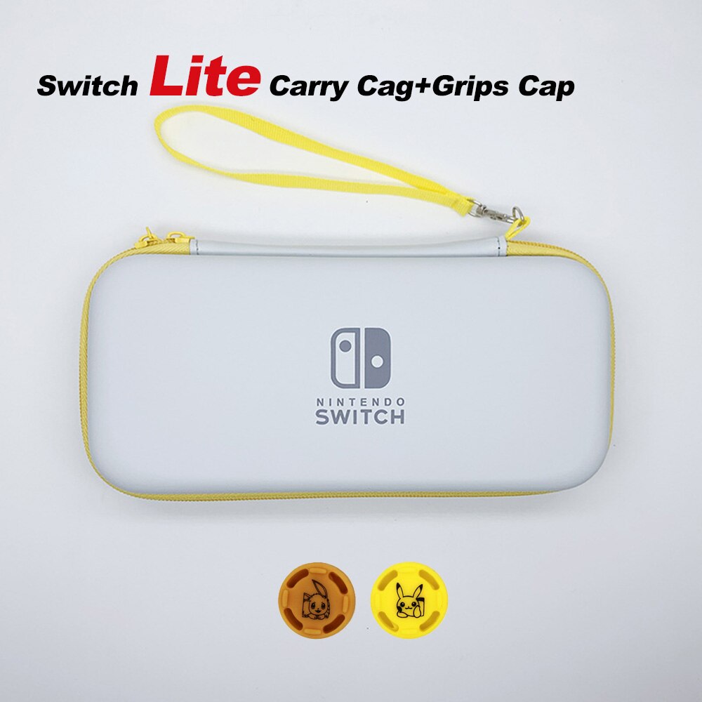 Mini Nintend Switch Lite accesorios bolsa de viaje bolso NS funda y palillos de pulgar empuñaduras tapa para NS para Switch Lite película de cristal: Yellow2