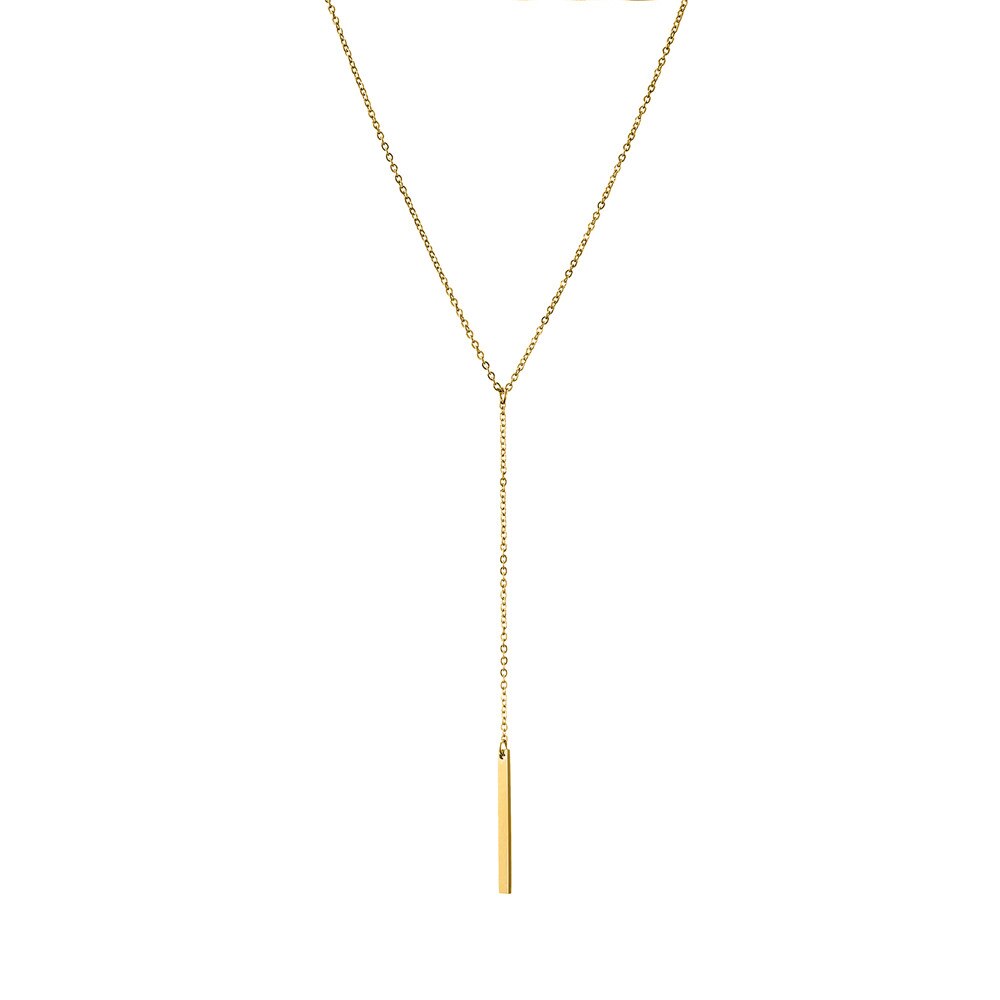 Zilveren parel hanger choker ketting ketting 316l roestvrij staal anti-allergie ketting voor vrouwen meisjes rechthoekige sieraden