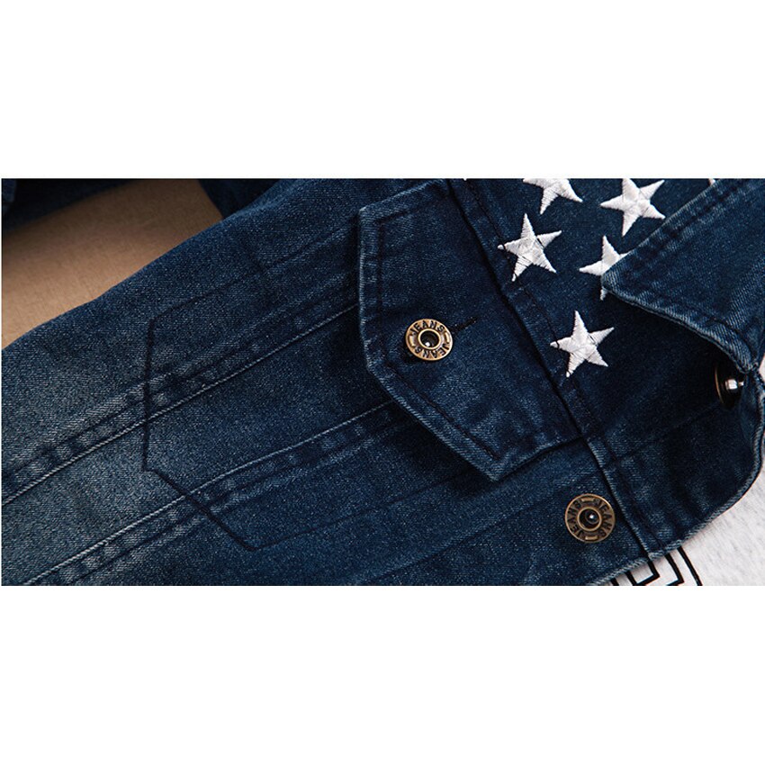 NaranjaSabor-Chaquetas vaqueras de bolsillo de para hombre, chaqueta vaquera entallada con estrellas y rayas, atuendo chaqueta para hombre, abrigos, ropa de N439