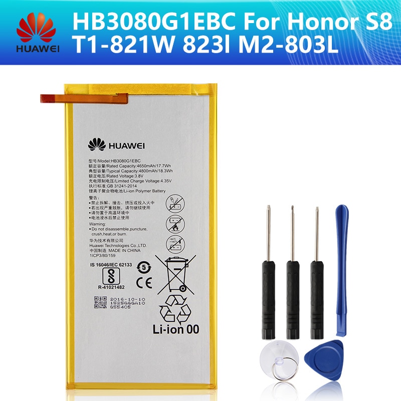 Huawei Bateria HB3080G1EBW EBC Para Pad Mídia Huawei T3 10 AGS-L09 KOB-L09 KOB-W09 BZA-L00 L00 S8-701W S8 T1-821W M2-803L M1 8.0