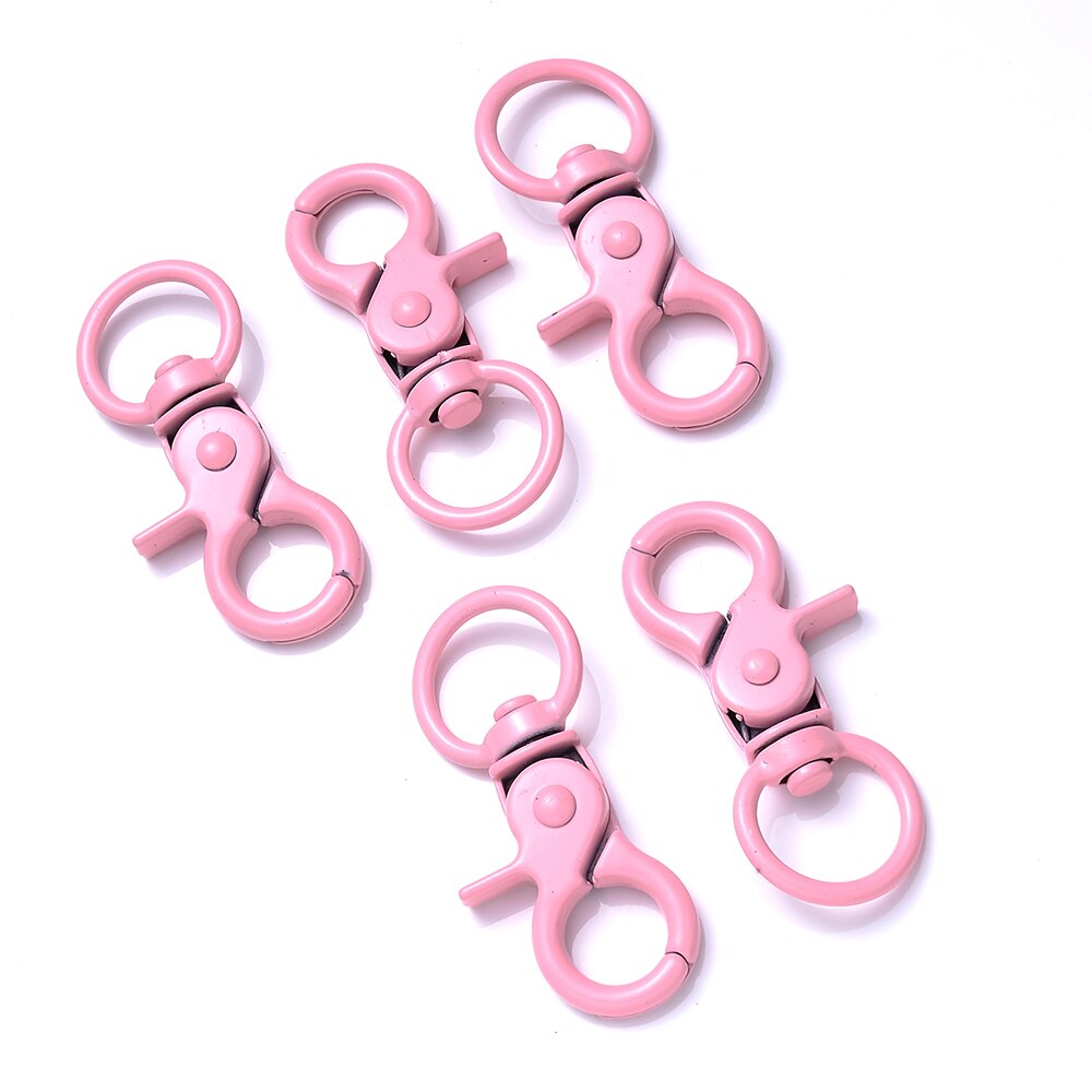 IYOE 5 sztuk 20x43mm Multicolor karabińczyk haki do tworzenia biżuterii znalezienie DIY brelok koniec złącze torebka Toy Doll Hook: pink