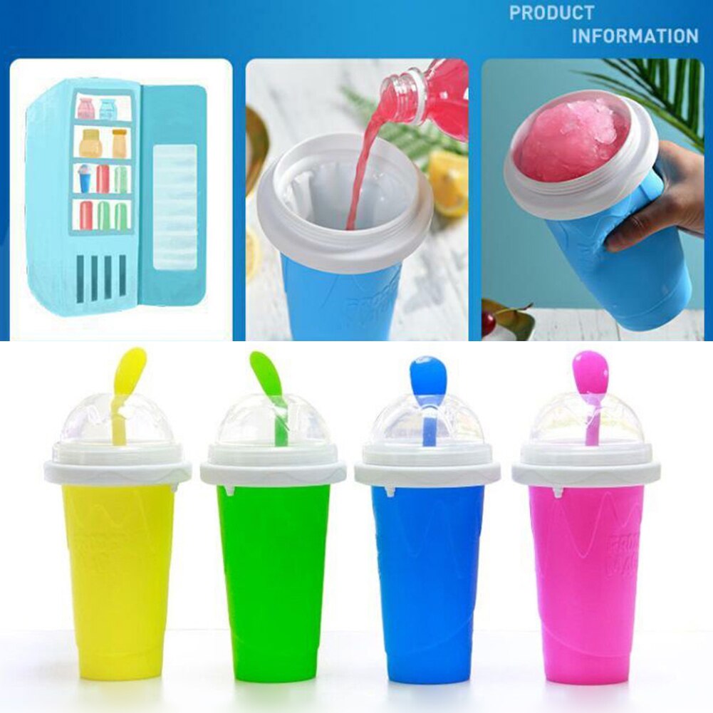 350ml Quick Frozen Smoothies Slushy Ice Cream Maker Milk Shake Maker Cooling Cup Squeeze Cups Mug Diy Homemade Freeze Drinks