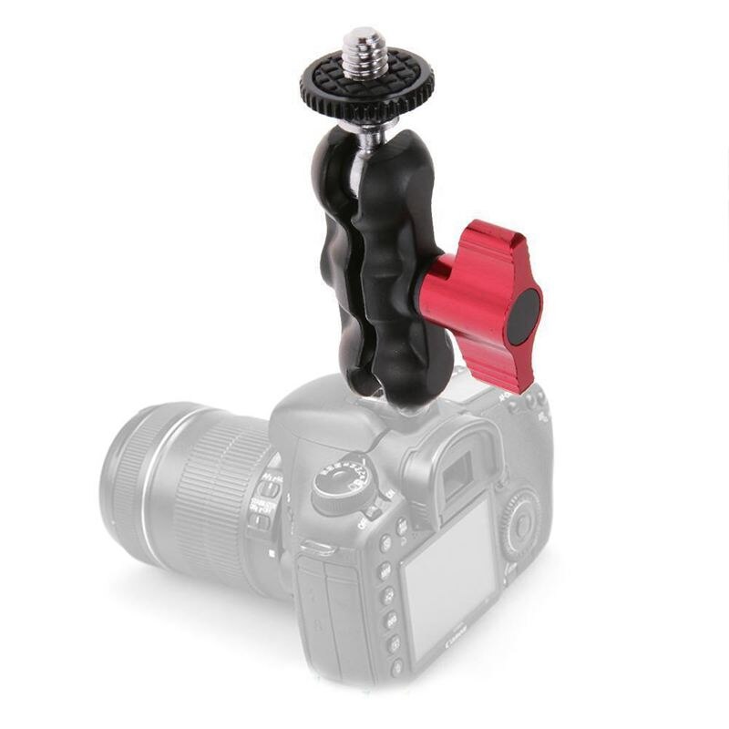 ic 1/4 inch Clamp Double Ball Head Arm Mount Adapter for DSLR Camera LCD Monitor