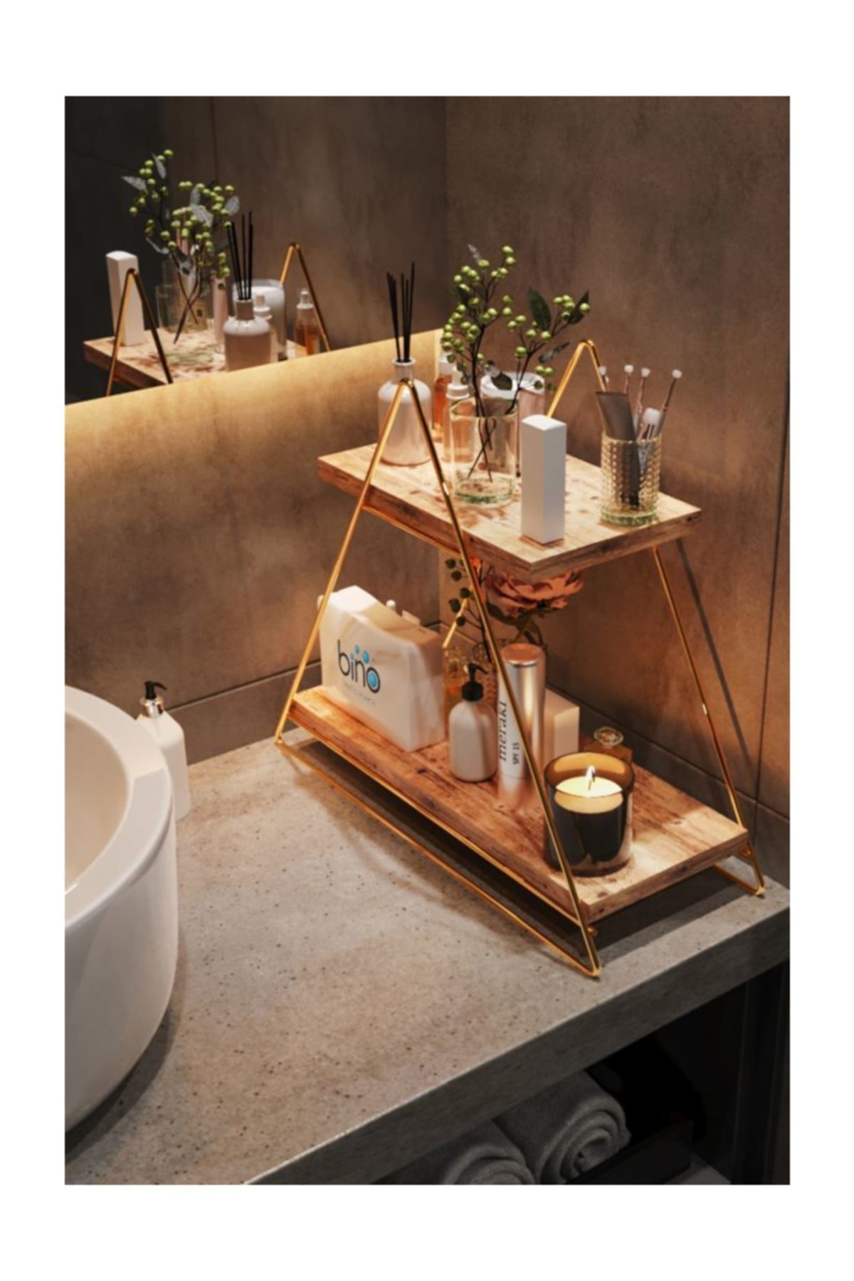 Estante de servicio de mesa triangular, regulador decorativo para cocina y baño