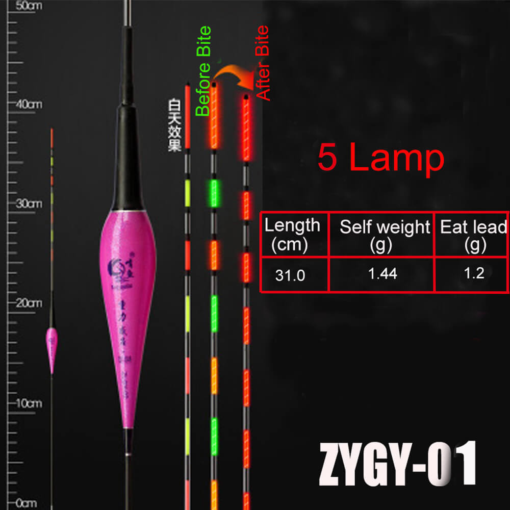 1pc slimme led-vislampen,  cr425 nachtvissers met zwaartekrachtsensor, kleurveranderende dobber, inclusief batterijstopper en accessoire: Zygie -01