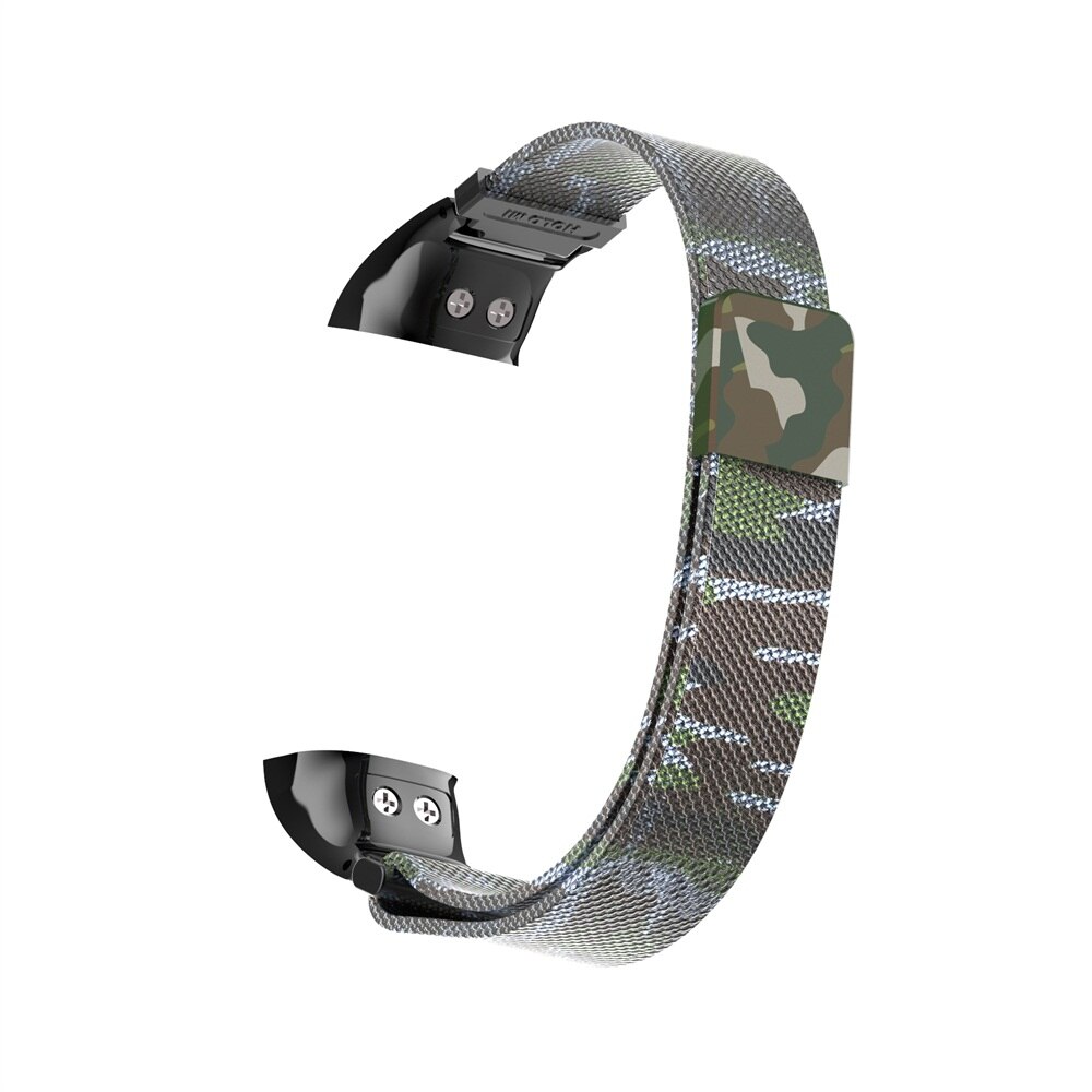 For Huawei Honor Band 5 4 Luxury Metal Loop Watch Band Magnetic Replacement Smart Watch Strap Bracelet Wristbands: Camouflage green