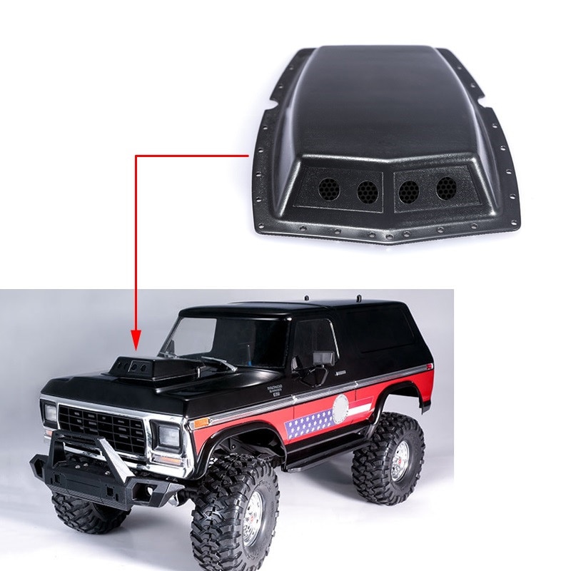 Simuleringshuv insugningsluftinlopp för traxxas ford bronco trx 4 rc sökmotorhuv motorhuv