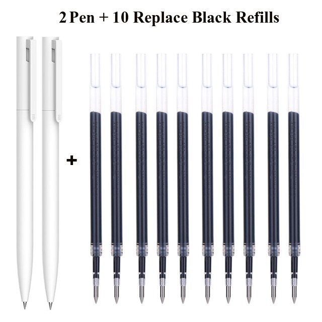 Xiaomi Mijia-Bolígrafo ligero para escritura fluida, boli de pulsación de 0,5mm con recambio de núcleo, disponible en color azul, rojo y negro, ideal para el trabajo, pluma original
