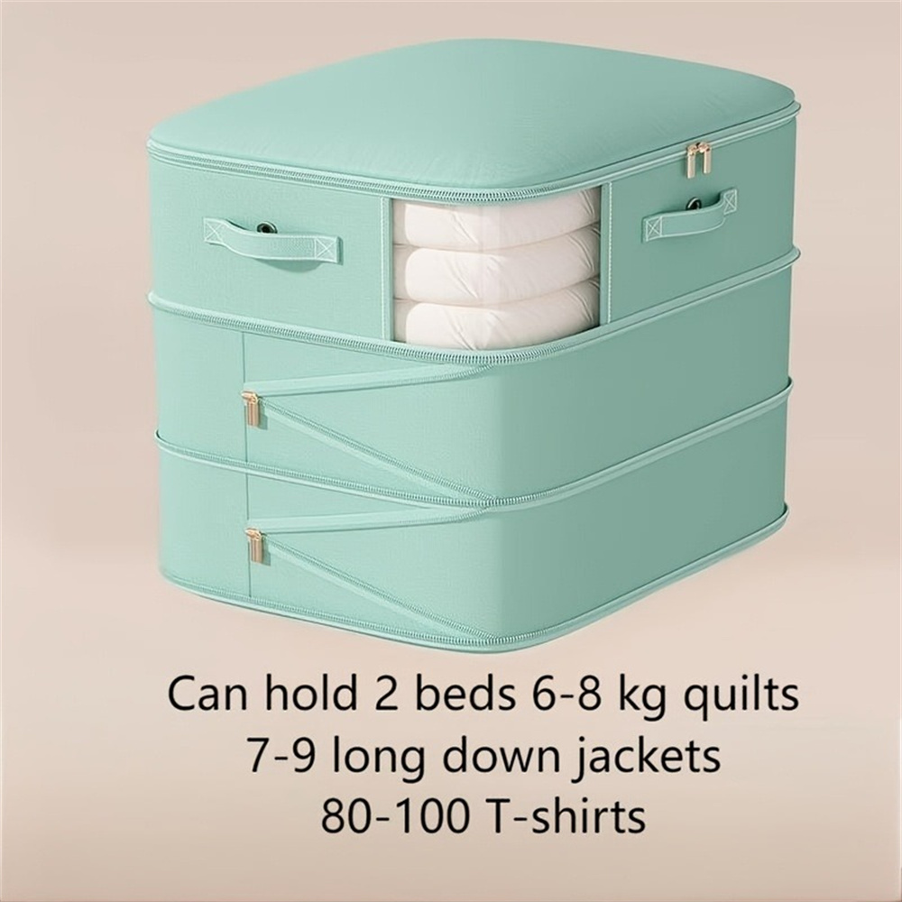 Compression Dustproof Organizer Storage Bag Large Capacity Moisture-proof Clothes Quilt Moving Bag Self Compression Organizer: green