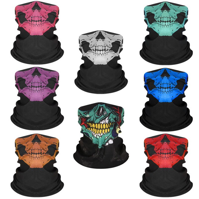 Cycling Outdoor Skull Seamless Balaclava Magic Scarf Men Women Sun Protection Bandana Neck Gaiters Riding Camping Scarf