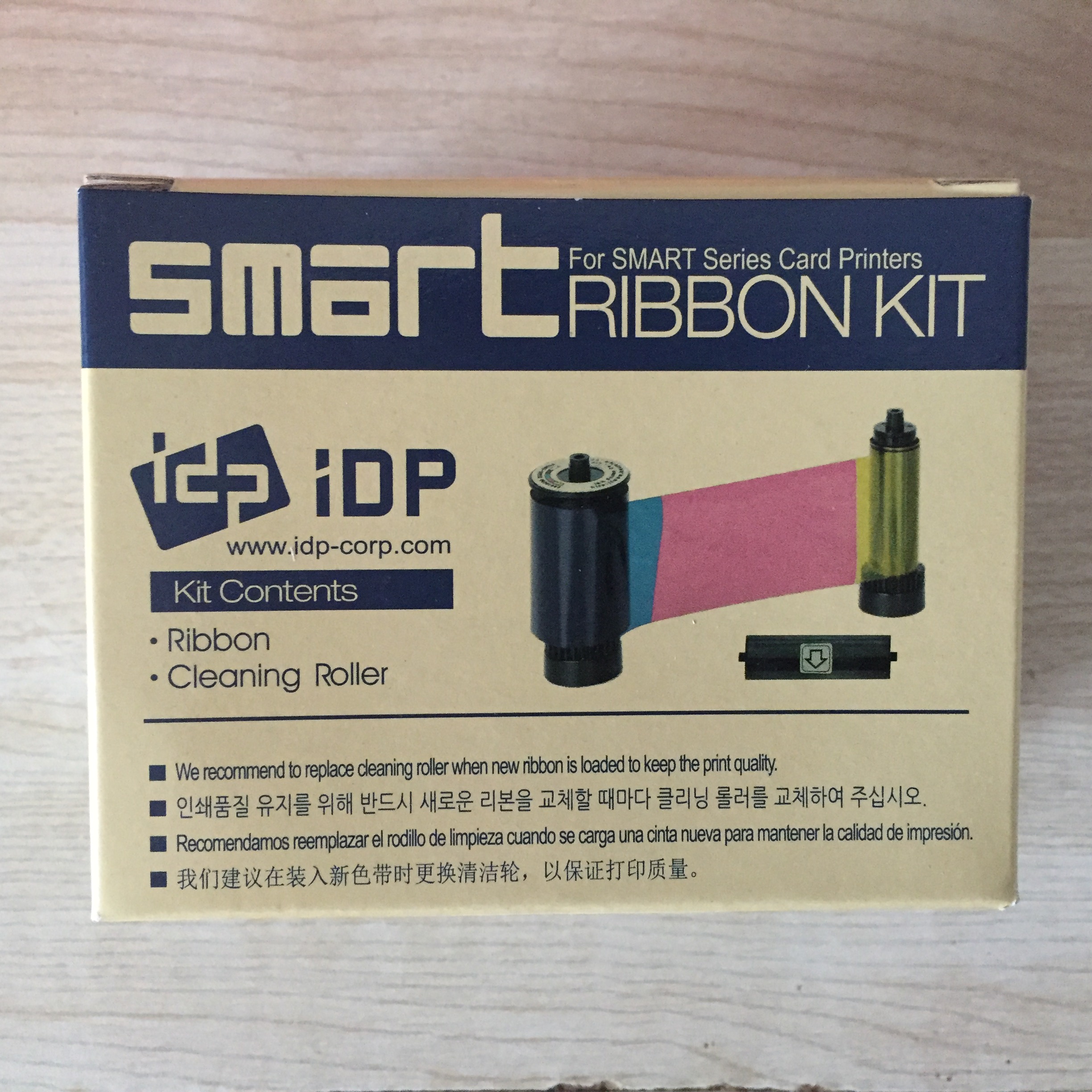 Originele idp Smart ID kaart printer 650643 kleur lint met een gratis cleaning kits compatibel 650634 SIADC-S-YMCKO