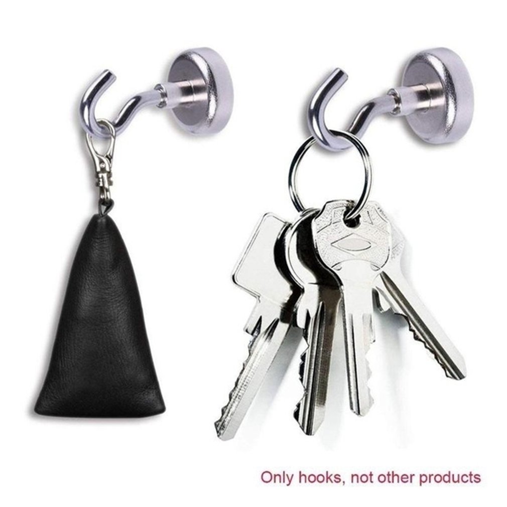 Magnetic Hooks Powerful Magnetic Hook Holder Wall Suction Hook Bracket Hardware Magnetic Tool Silver