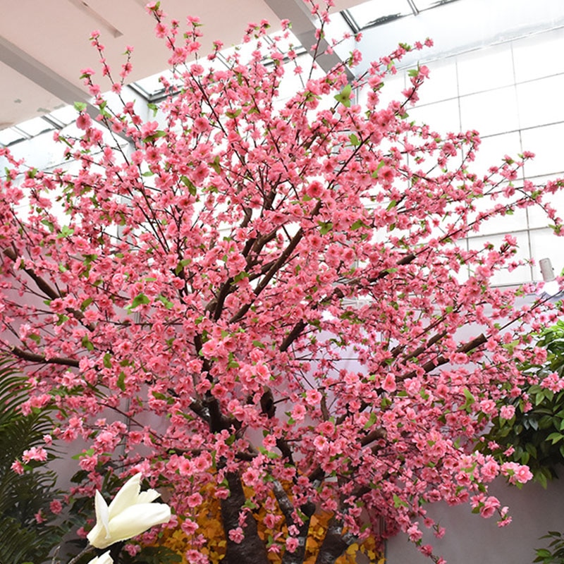 1pc 65CM Artificial Cherry Spring Plum Peach Blossom Branch Silk Flower Home Wedding Decorative Flowers Plastic Peach Bouquet