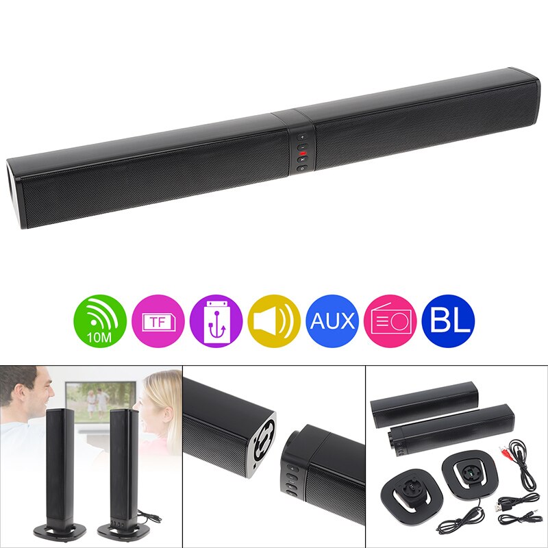 BS-36 Home Theater Multifunctionele Soundbars Speaker Met 4 Volledige Bereik Hoorns En 3D Stereo Surround Sound