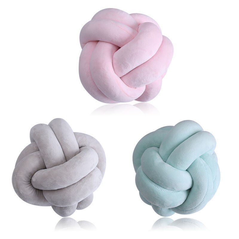 Almohadas decorativas para el hogar, cojín nórdico innovador hecho a mano con nudo, almohada para bebé, cojines sencillos para coche 26