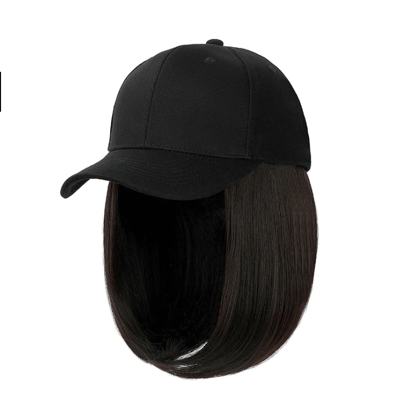 YLWHJJ Wig hat all-in-one female peaked cap short hair bob head trendy shade wig warm cap women