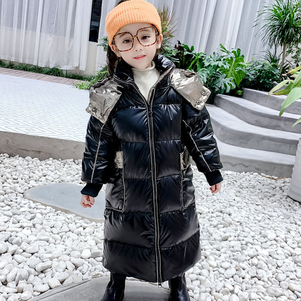 2022 Jongens Meisjes Gewatteerde Jassen Tiener Winter Kleding Casual Water Proof Winddicht Warm Houden Katoen Mid-Lengte Kids Geul jas: Goud / 150