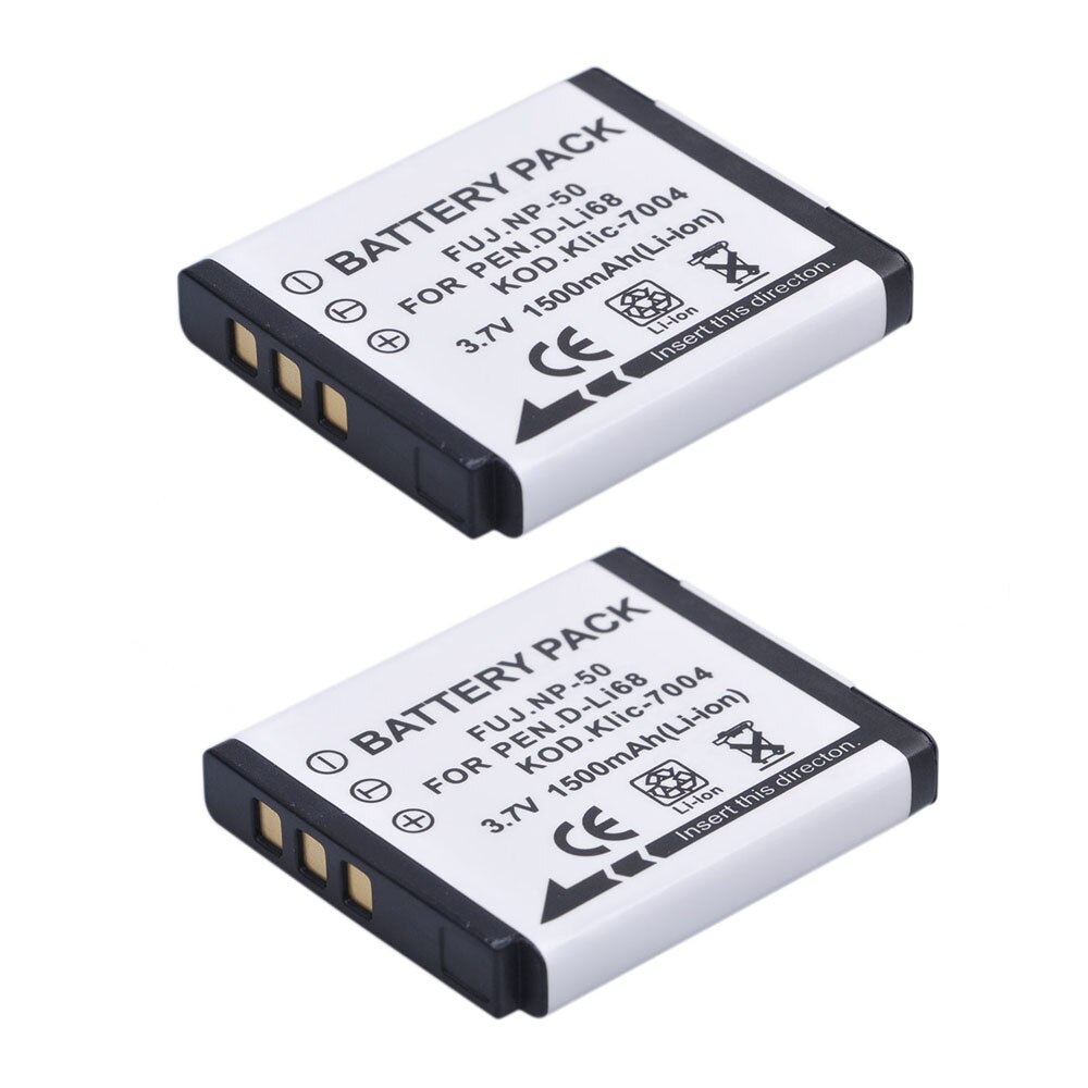 1500mAh NP-50 FNP50 NP50 KLIC-7004 D-Li68 Batterie pour Fujifilm X10 X20 F50 F75 F665 F775 F900 EXR F505 F305 F85 F200 F100 F50FD.