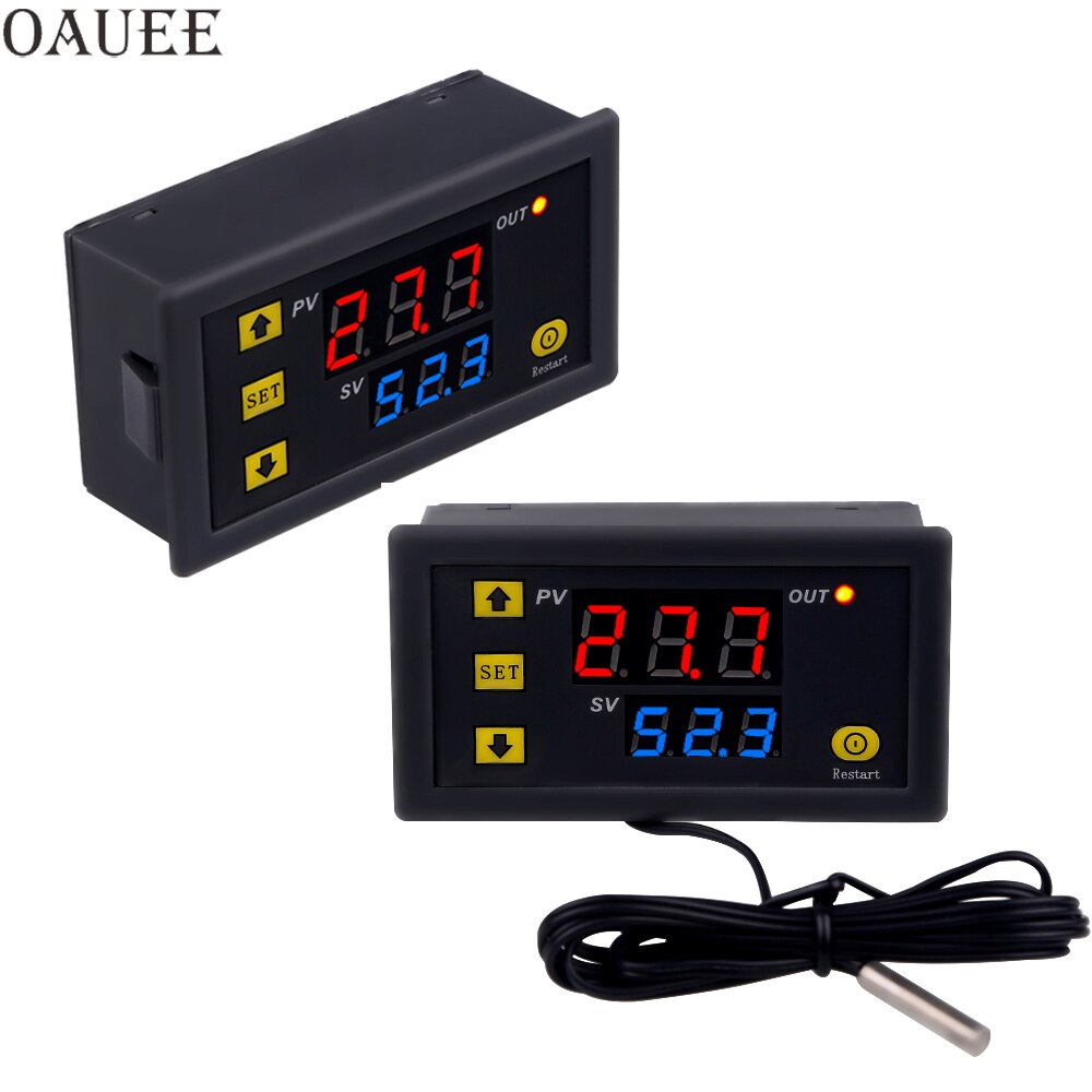 W3230 Mini Digital Temperature Controller 12V 24V 220V Thermostat Regulator Heating Cooling Control Thermoregulator With Sensor