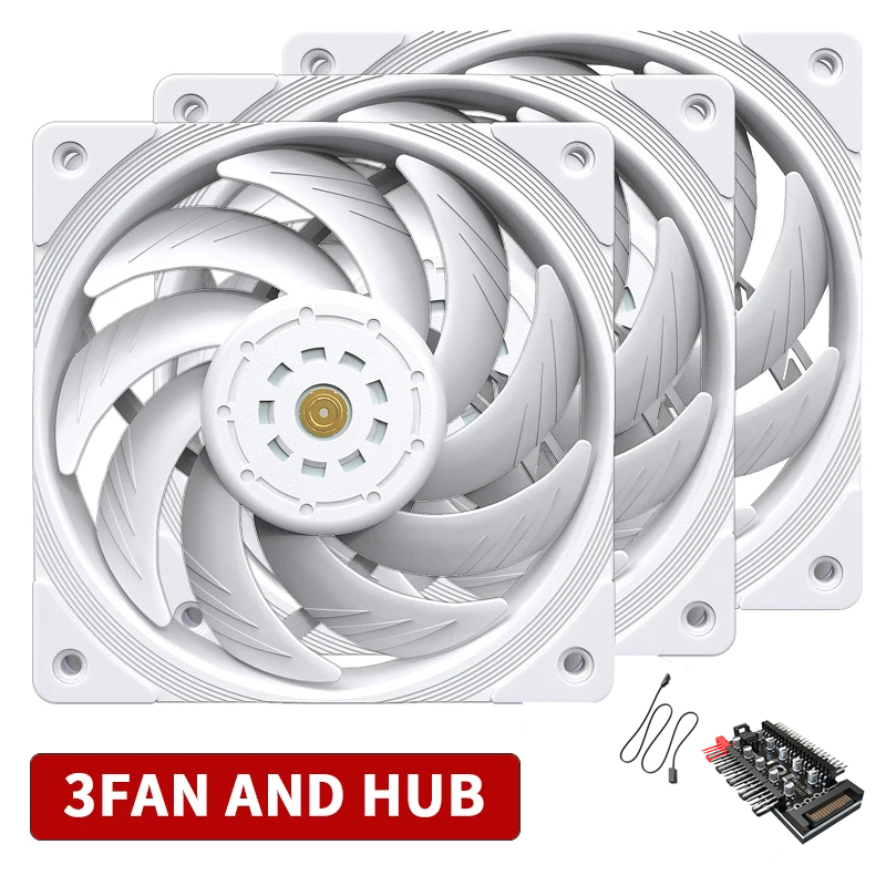 TEUCER T30 CPU Cooler Fan 2150RPM 4PIN PWM 12cm Computer Case Cooling System Fan S-FDB Bearing Silent PC Gamer CPU Cooler 120mm: SKY BLUE