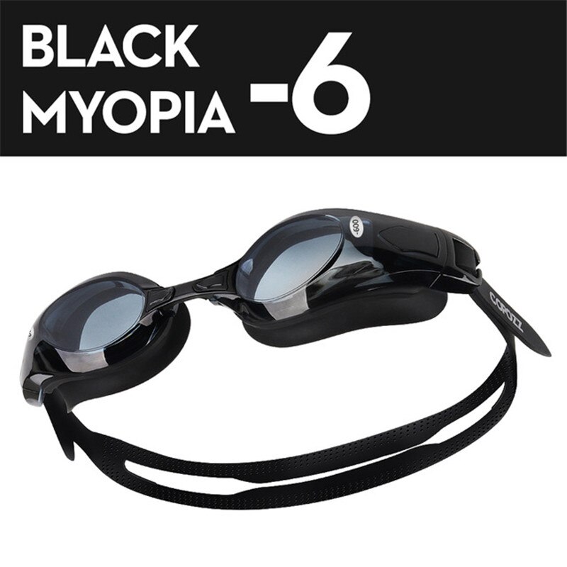 Copozz Zwembril Bijziendheid Anti Fog Uv Protecion Ondersteuning 0 -1.5 Tot-5 Zwemmen Bril Dioptrie Fit Voor volwassen Mannen Vrouwen: Myopia Black -6