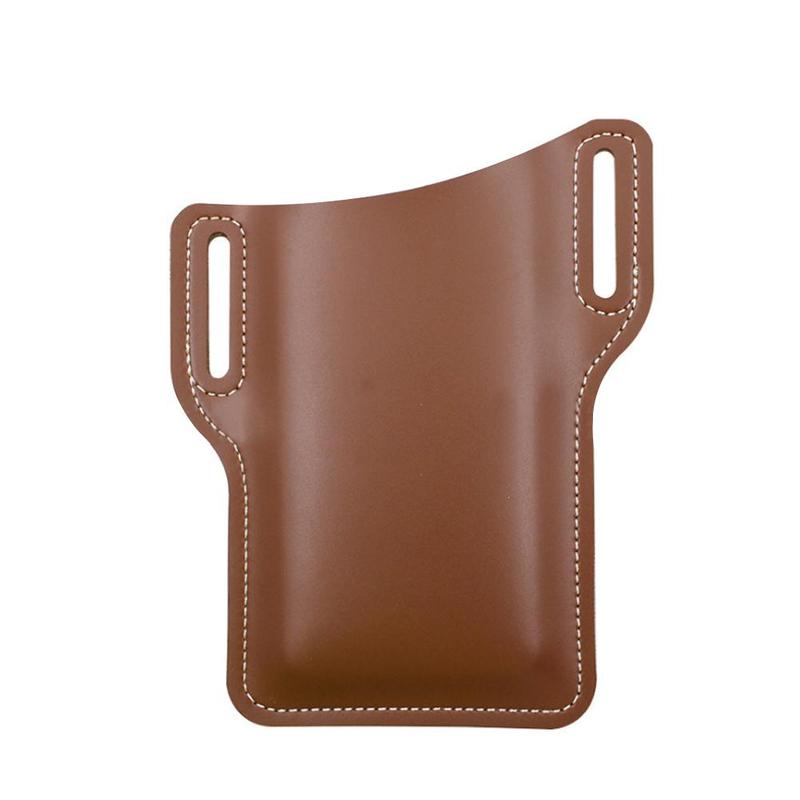 Universal Brown Leather Waist Belt Loop Cellphone Phone Protection Case Bag Holster Men Women Cell Phone Bag 6 Colors