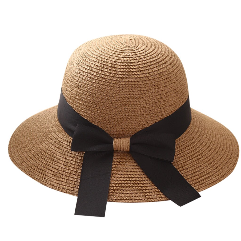 Femmes Nouvelle Dames Femmes Décontracté À Large Bord Disquette Pliable Paille Plage Chapeau Décontracté Chapeaux Gorras