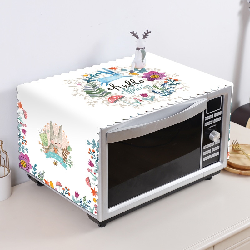 Kitchen Microwave Cover Simple Oven Refrigerator Hood Oil Dust Cover Kitchen Accessories Supplies Home Decoration