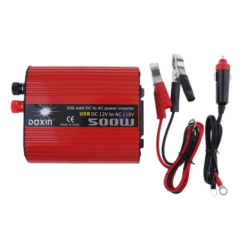 Premium US Plug 500W Car Power Inverter LED Indicator 12V To 110V Modified Sine Wave Converters