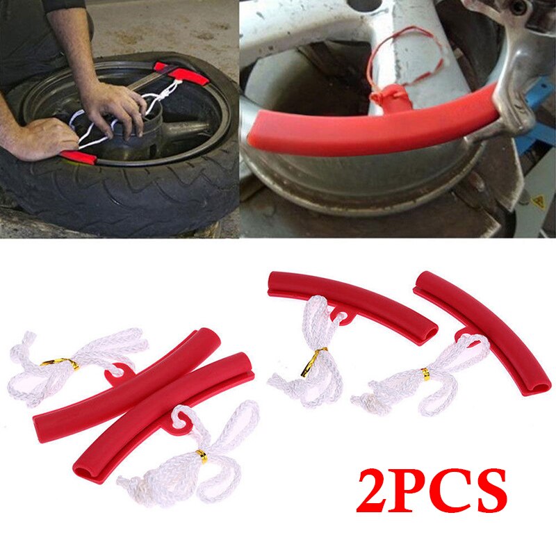 Borde Flexible Protector de neumático de coche rueda que cambia de protección Rojo 2 uds Kit