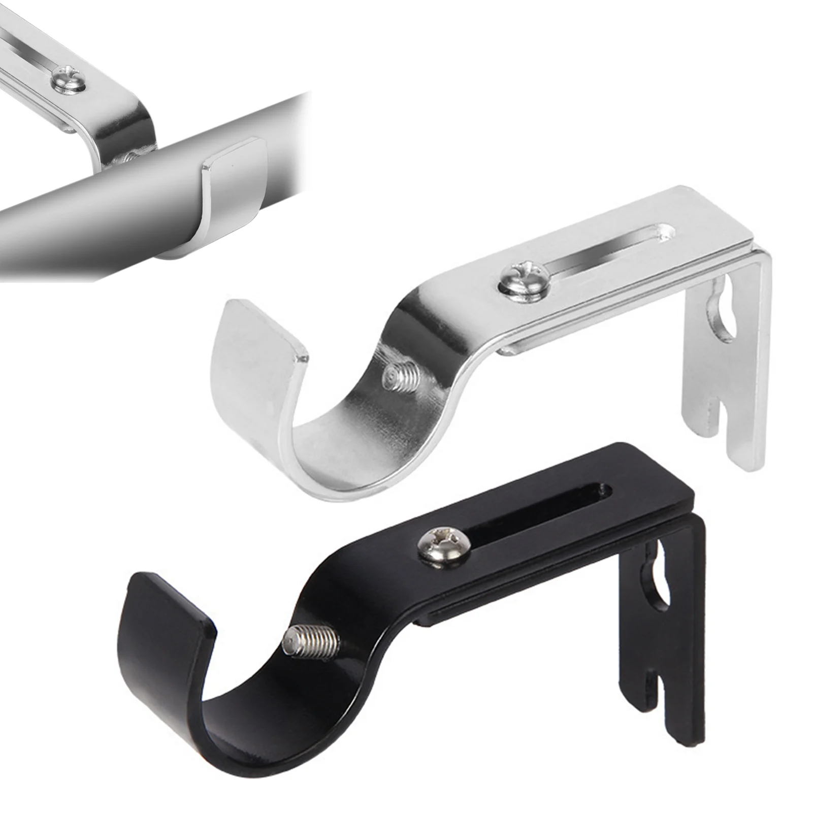2/3pcs Adjustable Curtain Rod Brackets Extendable Window Drapery Rod Hanger Holders Hooks for Bedroom Dormitory