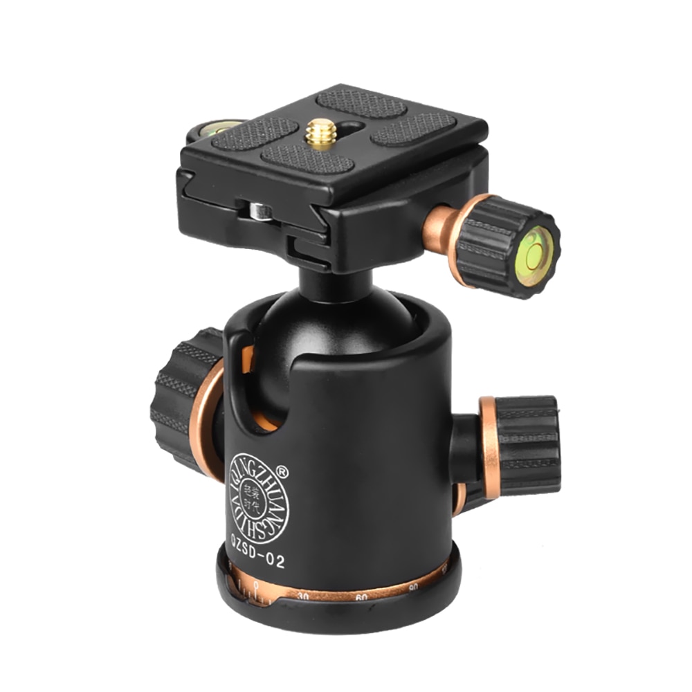 QZSD-02 aluminum alloy tripod ball head with camera quick release plate for tripod and digital SLR camera